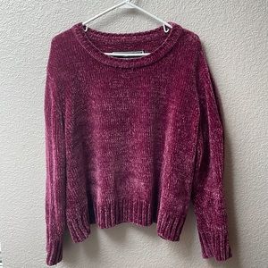 maroon soft knit sweater